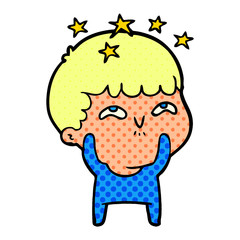 cartoon amazed boy