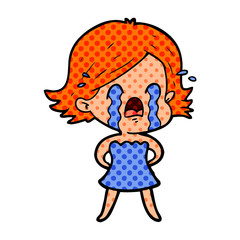 cartoon woman crying
