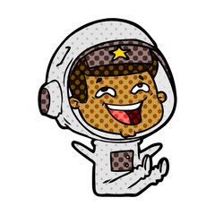 cartoon laughing astronaut