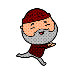 cartoon happy bearded man