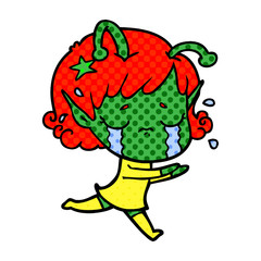 cartoon crying alien girl