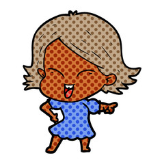 happy cartoon girl