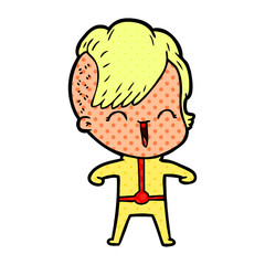 cartoon happy hipster girl