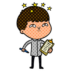 cartoon amazed boy