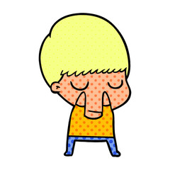 cartoon calm boy