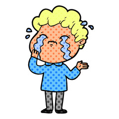cartoon man crying