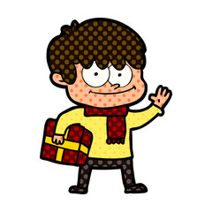 happy cartoon man