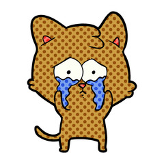 cartoon crying cat