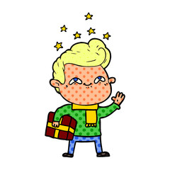 Fototapeta premium cartoon excited man