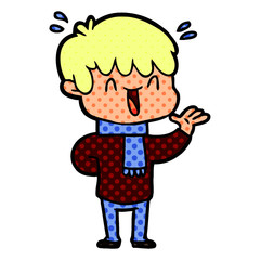 cartoon laughing boy