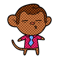 cartoon suspicious monkey