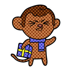 cartoon annoyed monkey