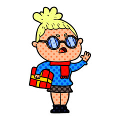 cartoon annoyed woman