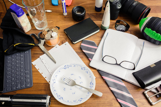 Messy Work Desk