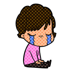 cartoon woman crying