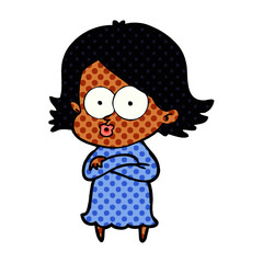 cartoon girl pouting