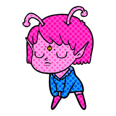cartoon alien girl