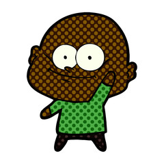 cartoon bald man staring