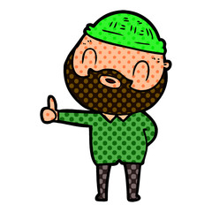 Fototapeta premium cartoon bearded man