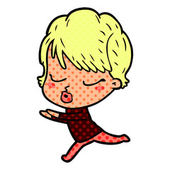Fototapeta premium cartoon woman with eyes shut