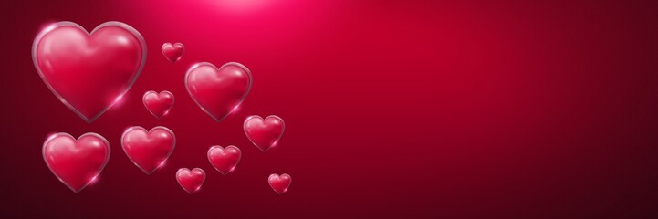 Fototapeta na wymiar Shiny bubbly Valentines hearts