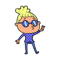 cartoon woman wearing glasses