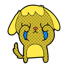 cute cartoon dog crying