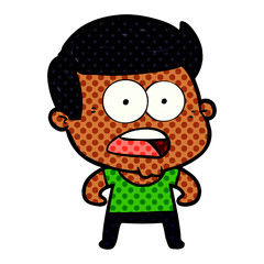 Obraz premium cartoon shocked man