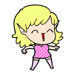 cartoon elf girl