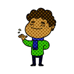 cartoon friendly man