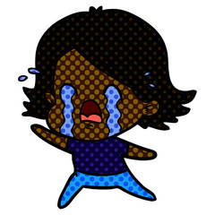 cartoon woman crying