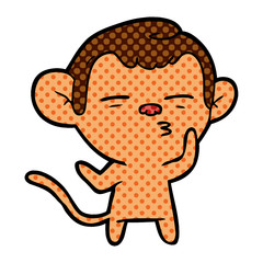 cartoon suspicious monkey