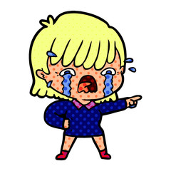 cartoon girl crying