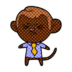 cartoon annoyed monkey