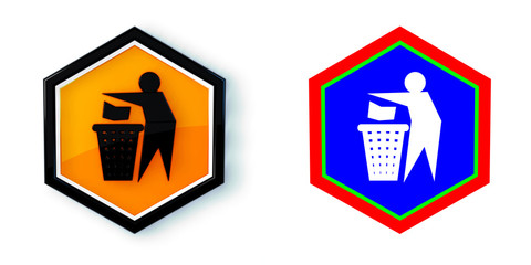 Ikona sześciobok 3D sześciokąt © vempireart