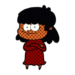 cartoon smiling woman