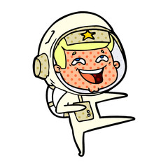 Obraz premium cartoon laughing astronaut