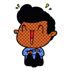 cartoon excited man