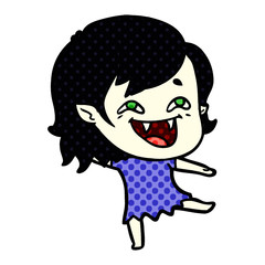 cartoon laughing vampire girl