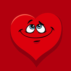 happy heart in love cartoon illustration