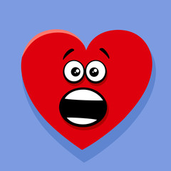 shocked valentine heart cartoon illustration