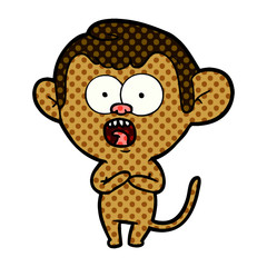 Obraz na płótnie Canvas cartoon shocked monkey