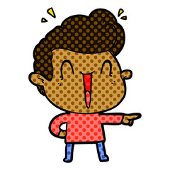 cartoon excited man