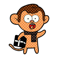 cartoon shocked monkey