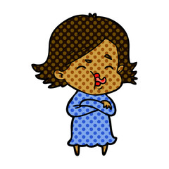 cartoon girl pulling face