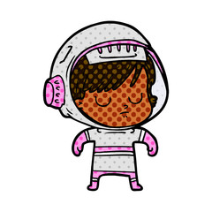 cartoon astronaut woman
