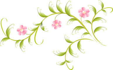 Pattern in the form of plum branch. EPS10 vector illustration