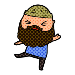 Obraz premium cartoon man with beard
