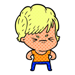 cartoon frustrated woman