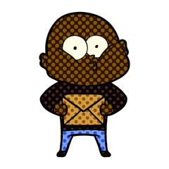 Obraz premium cartoon bald man staring